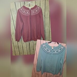 Women’s Blair Quarter-Zip Pullover Sweatshirt Fair Isle Yoke Large